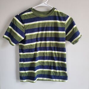 Wonder Nation Green and Blue Striped Short Sleeve Tee